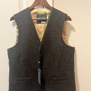 Oscar Wilde Single Breast Brown Tweed Waistcoat